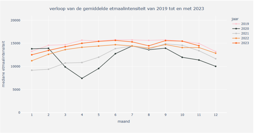 Figuur 5. Verloop etmaalintensiteit